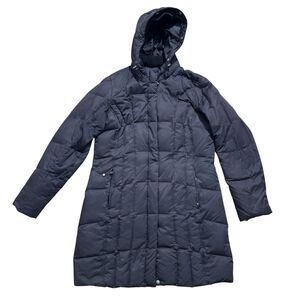 Eddie Bauer Jacket Women’s XL Tall Gray Premium Goose Down Long Parka Coat READ